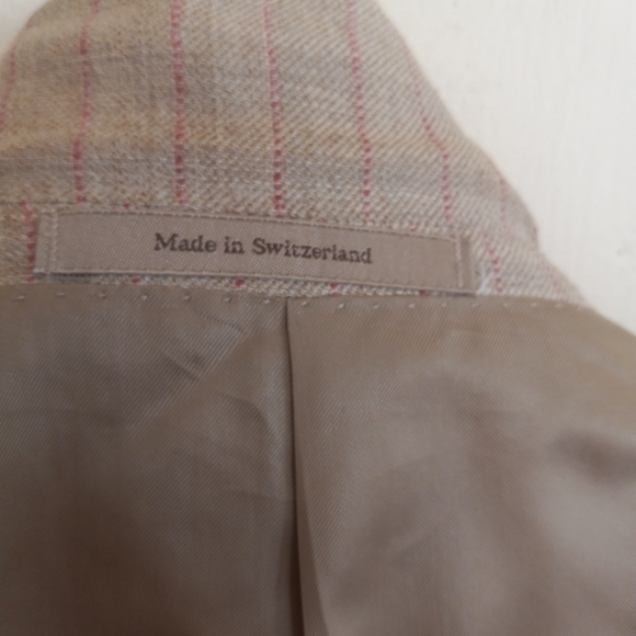 Ermenegildo Zegna recent wool/ linen 40R unconstructed bold striped - Picture 9 of 12